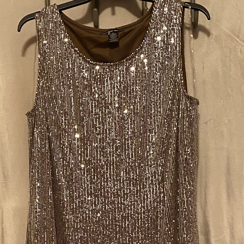 Sleeveless Champagne colored 3X shift dress. New without tags
